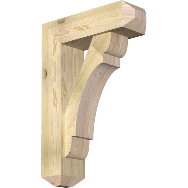 Ekena Millwork Olympic Craftsman Rough Sawn Bracket w/ Offset Brace, Douglas Fir, 8"W x 26"D x 38"H BKT0806X26X38OLY04RDF - main